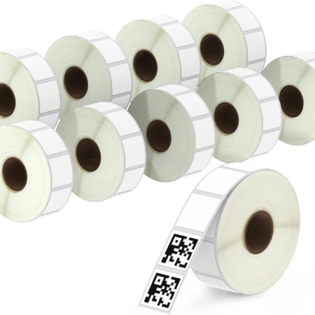 - 1" X 1" (25 Mm X 25 Mm) Square QR Code Labels Compatible with Zebra & More Label Printer,Premium Adhesive & Perforated [10 Rolls, 13800 Labels]