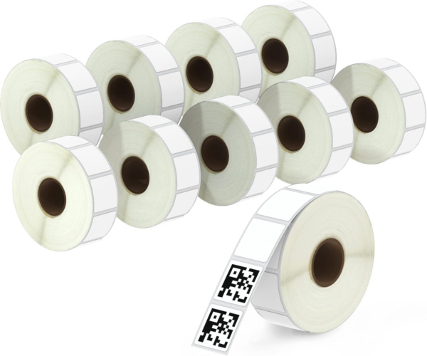 - 1" X 1" (25 Mm X 25 Mm) Square QR Code Labels Compatible with Zebra & More Label Printer,Premium Adhesive & Perforated [10 Rolls, 13800 Labels]